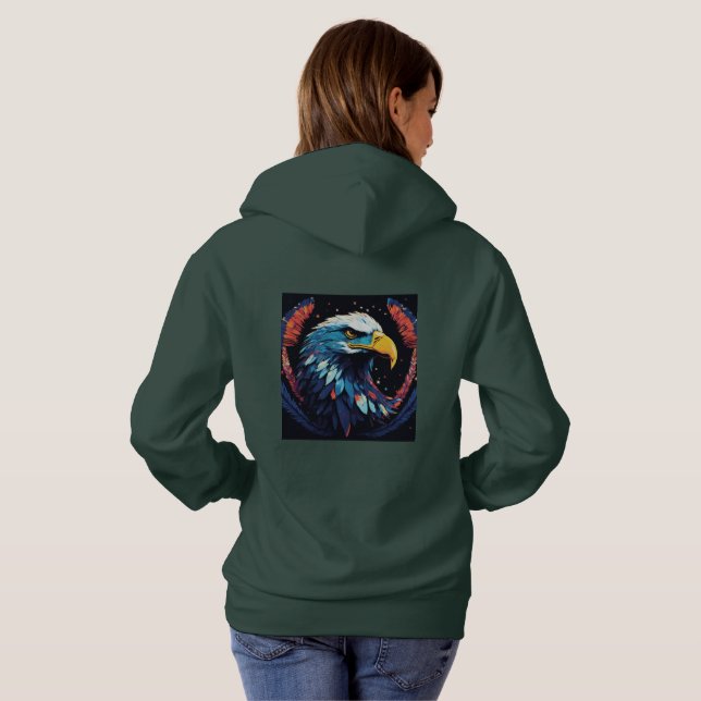 Colorful American Eagle Patriotic T-Shirt Design (Hel baksida)