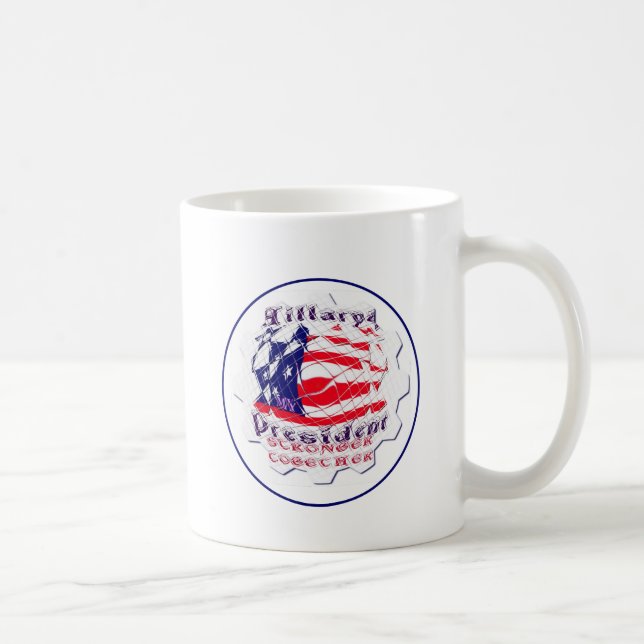 Colorful American Flagga Hillary for USA Pres Kaffemugg (Höger)