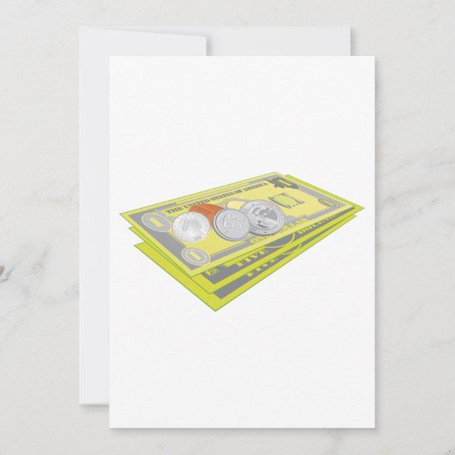 Colorful American Money Pengarar och Mynt Inbjudningar (Framsida)