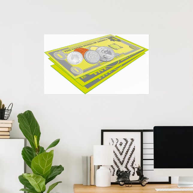 Colorful American Money Pengarar och Mynt Poster (Skapare uppladdad)