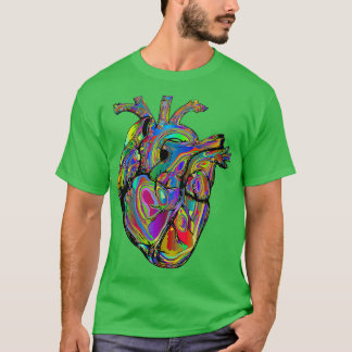 Colorful Anatomical Heart T Shirt