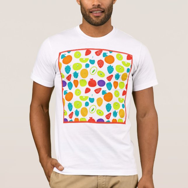 Colorful and Juicy Tropical Mönster T Shirt (Framsida)