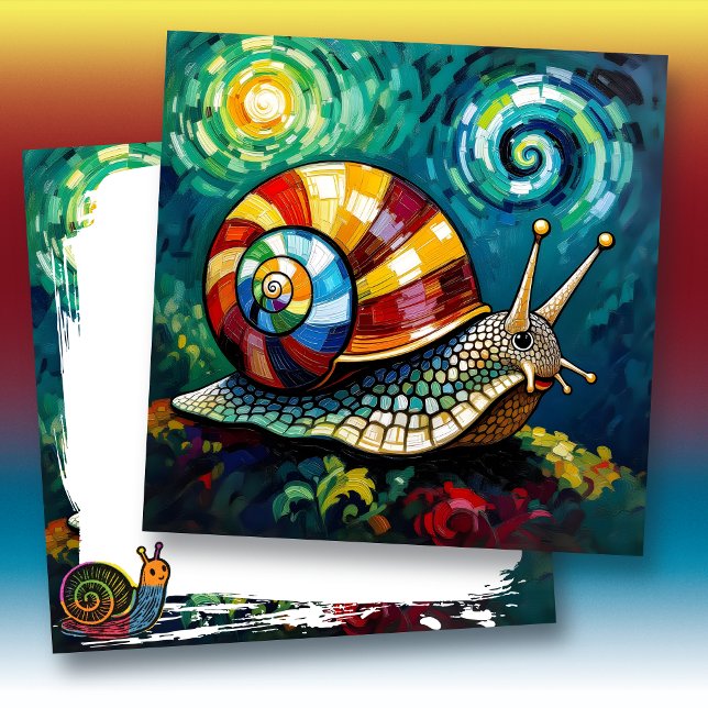 Colorful and Vibrant Impasto Snail Blank Kort (Skapare uppladdad)