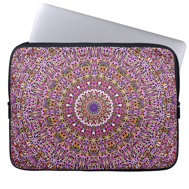 Colorful Andlig Garden Mandala Laptop Fodral (Framsidan)