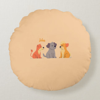 Colorful Animal Print Throw Pillow Rund Kudde