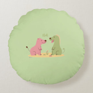 Colorful Animal Print Throw Pillow Rund Kudde