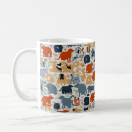 "Colorful Animal Silhouette Pattern Mug Kaffemugg
