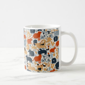 "Colorful Animal Silhouette Pattern Mug Kaffemugg