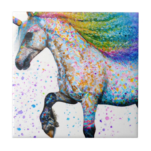 Colorful Appaloosa Unicorn Ceramic Tile Kakelplatta (Framsidan)