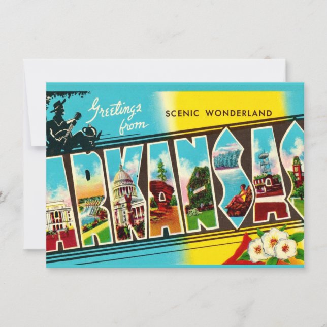Colorful Arkansas Hälsning Flytta Announcement Julkort (Framsida)
