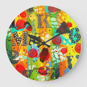 Colorful Art Clock av Patricia Stuart Originals Stor Klocka