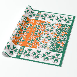 Colorful Art Deco Irish Shamrock Presentpapper