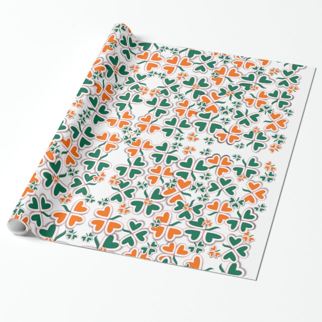Colorful Art Deco Irish Shamrock Presentpapper (Utrullad)