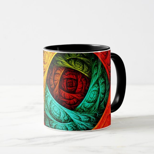 Colorful Artistic Modern Abstrakt Art Mönster #09 Mugg (Framsida höger)