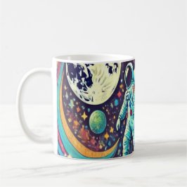 Colorful Astronaut Spacewalk Mönster Kaffemugg