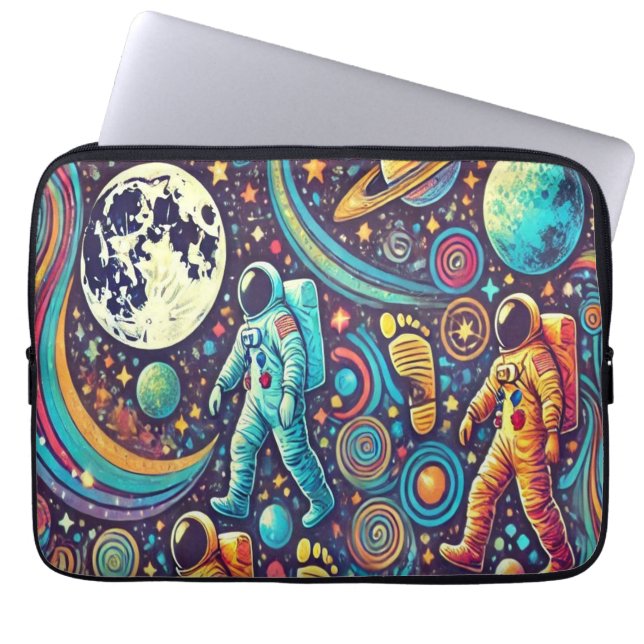 Colorful Astronaut Spacewalk Mönster Laptop Fodral (Framsidan)