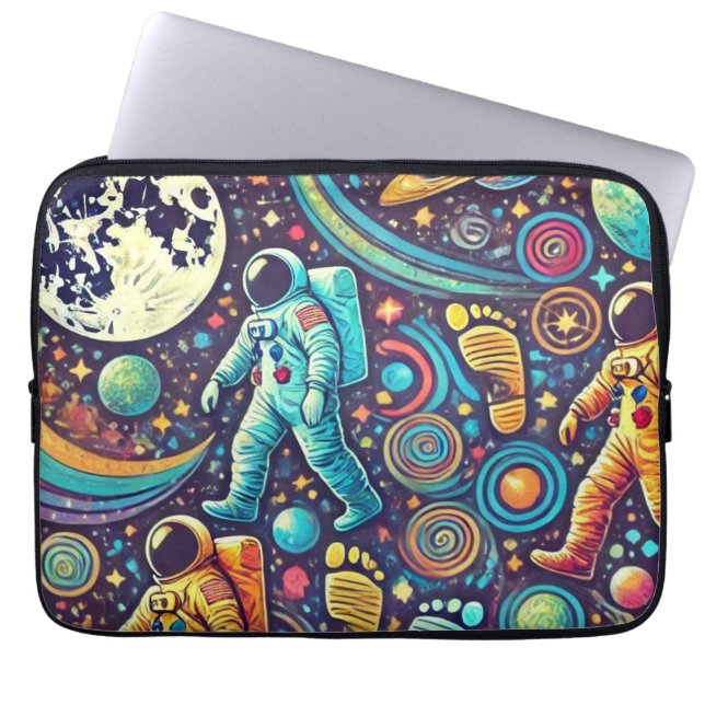 Colorful Astronaut Spacewalk Mönster Laptop Fodral (Framsidan)