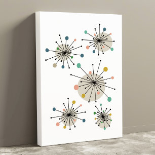 Colorful Atomic Starburst Mid Century Modern Canvastryck
