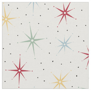 Colorful Atomic Starburst Mid Century Mönster Tyg