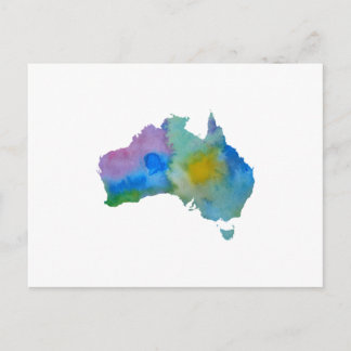 Colorful australia silhouette vykort
