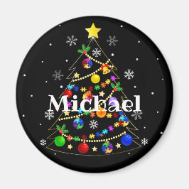 Colorful Autism Julgran Magnet