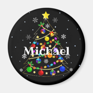 Colorful Autism Julgran Magnet