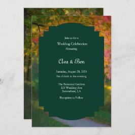 Colorful Autumn Day Wedding Celebration Inbjudningar