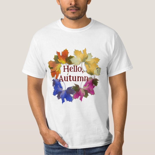 Colorful Autumn Leaves T Shirt (Framsida)