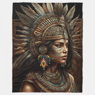 Colorful Aztec Warrior Princess Blanket Fleecefilt