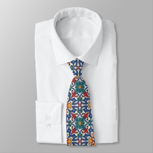 Colorful Azulejos Mönster Slips (Bunden)