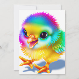 Colorful Baby Chicken Julkort