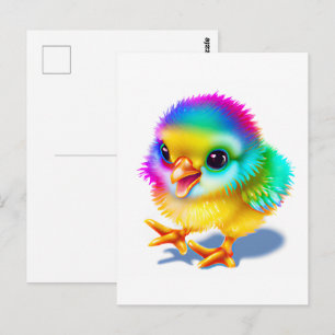 Colorful Baby Chicken Vykort