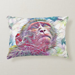 Colorful Baby Monkey Art Prydnadskudde