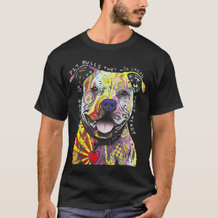 Colorful Baby Pitbull Terrier Älskare Pappa Mamma T Shirt