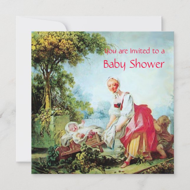 COLORFUL BABY SHOWER Champaigne Metallic Inbjudningar (Framsida)