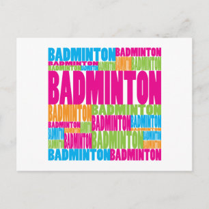 Colorful Badminton Vykort