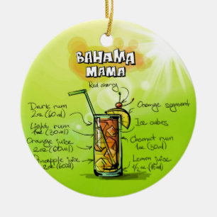 Colorful Bahama Mamma Drink Cocktail Recipe Julgransprydnad Keramik