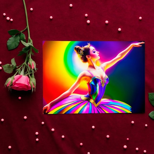 Colorful Ballerina Art Bohemian Loving Dancer Vykort (Skapare uppladdad)