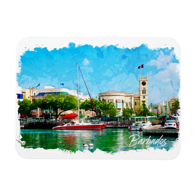 Colorful Barbados (Karibiska ön) Magnet (Horisontell)