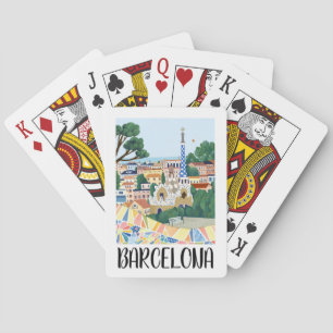 Colorful Barcelona Spain City View Casinokort
