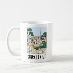 Colorful Barcelona Spain City View Kaffemugg
