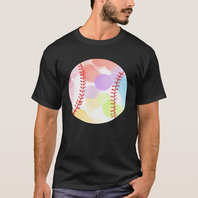 Colorful Baseball Baseball Player T Shirt (Framsida)