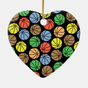 Colorful Basketball Mönster Julgransprydnad Keramik
