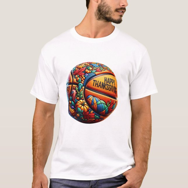 Colorful Basketball Player Lycklig T Shirt (Framsida)