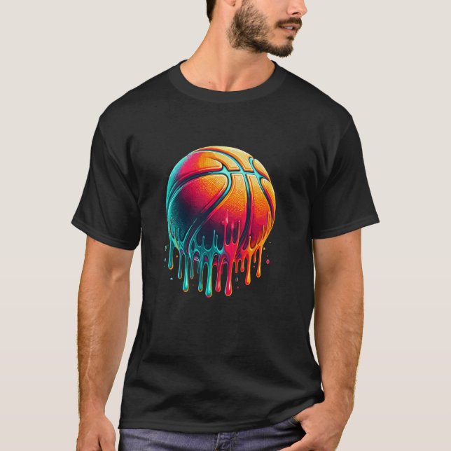 Colorful Basketball Player Ring Basket T Shirt (Framsida)