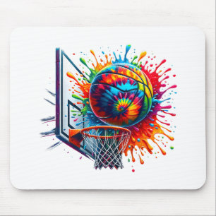 Colorful Basketball Tie Dye Färg Basketball Ring Musmatta