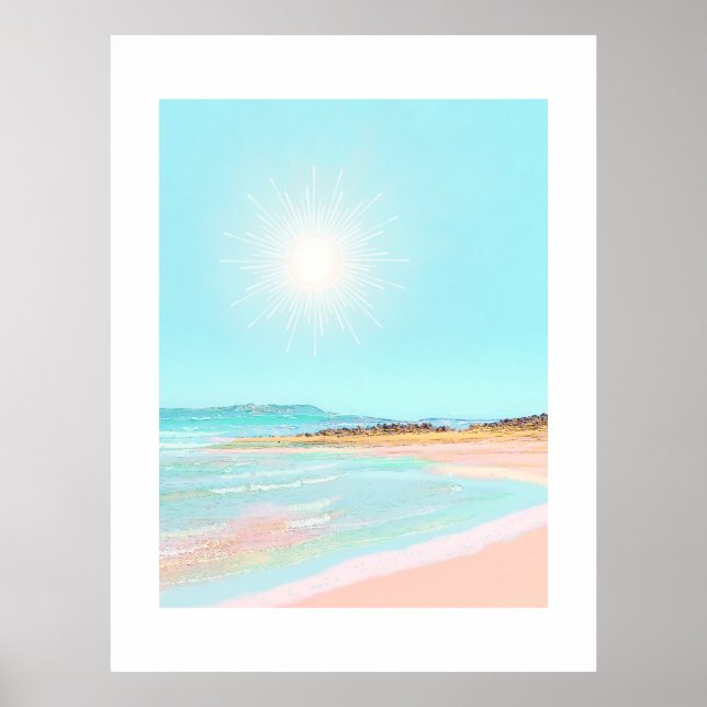 Colorful Beach Coastal Summer Poster (Framsidan)