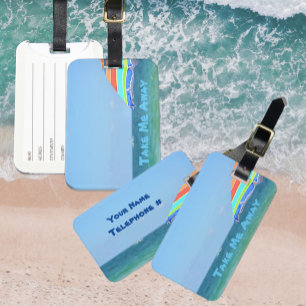 Colorful Beach Umbrella Oceanview Bagagebricka