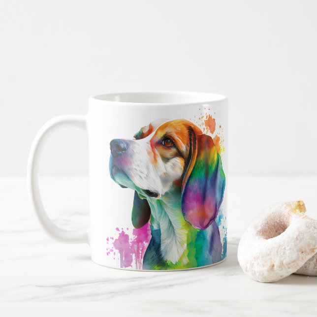 Colorful Beagle Hund Pet Coffee Mugg, Kopp (Med munk)