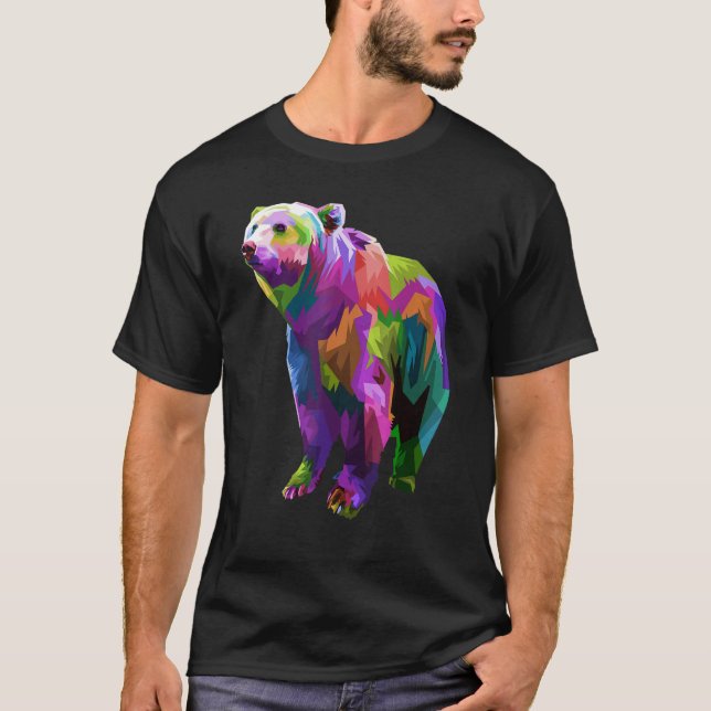 Colorful Bear Art Graphic T Shirt (Framsida)